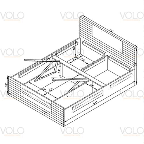 HYDERON Extra Heavy Bed Lift Mechanism β 1 Meter Steel Frame with Shockers for Smooth Bed Lifting | Weight Capacity: 60KG 1