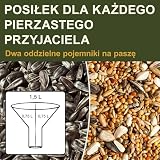 SWISSINNO Karmnik dla Ptaków "Davos" SMART BIRDS, Nakarm ptaki - nie gryzonie Solidny i niezawodny do zawieszenia, Podwójne komory na żywność - Zielony
