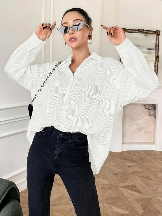 Image of Leriya Fashion Oversized Shirt for Women | Shirt for Women Stylish Western | Long Shirt for Women