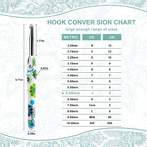 Image of 6mm Looen Crochet Hook, Ergonomic Handle for Arthritic Hands, Soft Rubber Grip Extra Long Knitting Needles for Crochet Beginners, Knitting Enthusiasts (6mm)