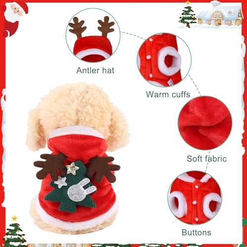 Weihnachten Haustier Kleidung, Hundekostüm Weihnachte, Haustier-Elch-Weihnachtskostüm, Weihnachten Katzen Kleidung, Pet Hoodies warme Hundemantel für Katzen Hunde Schnauzer Teddy Pudel Chihuahua (M)