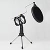 MAJORMENCH Condenser Mic Kit with Microphone Stand Tripod and Wind Noise Filter Black Plastic Metal Uni-directional Polar Pattern for Recording Vocals and Phone Recordings #1