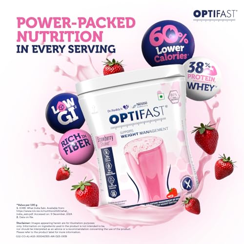 Image of Optifast Weight Management Shake | Strawberry Flavour | Scientifically Designed Weight Loss Diet | Meal Replacement Shake for Weight Loss | 400g Jar