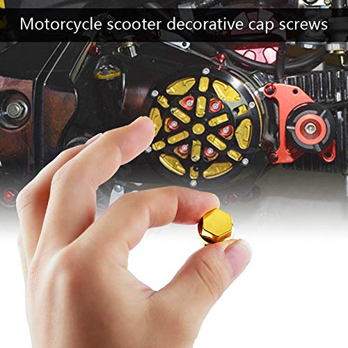 Image of Screw, 30Pcs Motorcycle Motorbike Screw Nut Cover Decoration for (Gold)