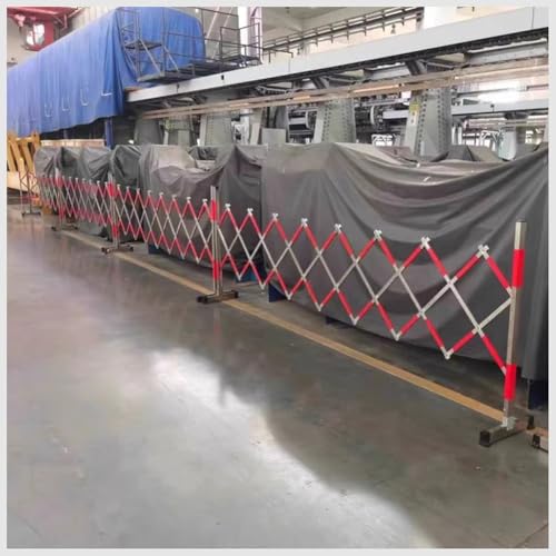 Barrera de metal expandible con ruedas, puerta de seguridad plegable portátil para control de tráfico industrial, barrera de seguridad móvil para gestión de multitudes y control de acceso