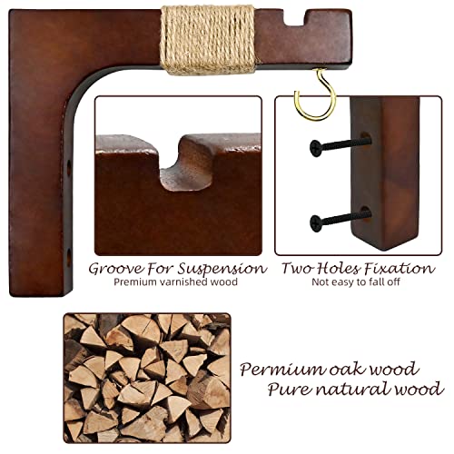 Plant-Hanger-Hooks-for-Indoor-Hanging-Plants-2-Pack-Rustic-Farmhouse-Wooden-Hanging-Basket-Wall-Bracket-Plant-Hooks-for-Indoor-Outdoor-Flower-Pots-Lanterns-Wind-Chime-Balcony-Light-Garden-Decoration Plant Hanger Hooks for Indoor Hanging Plants 2 Pack Rustic Farmhouse Wooden Hanging Basket Wall Bracket Plant Hooks for Indoor Outdoor Flower Pots Lanterns Wind Chime Balcony Light Garden Decoration