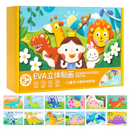 漫画のフォームパズル - 12ピースの学習玩具、魅力的な形状が芸術的な想像力を刺激し、安全なEVA素材で柔らかく遊び心のあるクラフトを保証 |教室、家庭学習机、アートクラブ、プレイロに最適です。