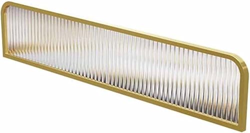 ZYCHSJXA Countertop Partition Screen, Dividers For Dining Areas, Office Public Areas Decorative Low Screen Glass Restaurant Partitions(Gold,30x80cm/11.81x31.49in)