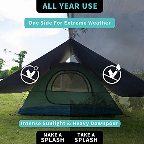 Hammock Rain Fly Tent Tarp 300Cm X 300/400/500Cm,Portable Lightweight Waterproof Windproof Snowproof Camping Shelter For Snow Sunshade For Camping Outdoor Travel (Black, 300Cm) #TOP2
