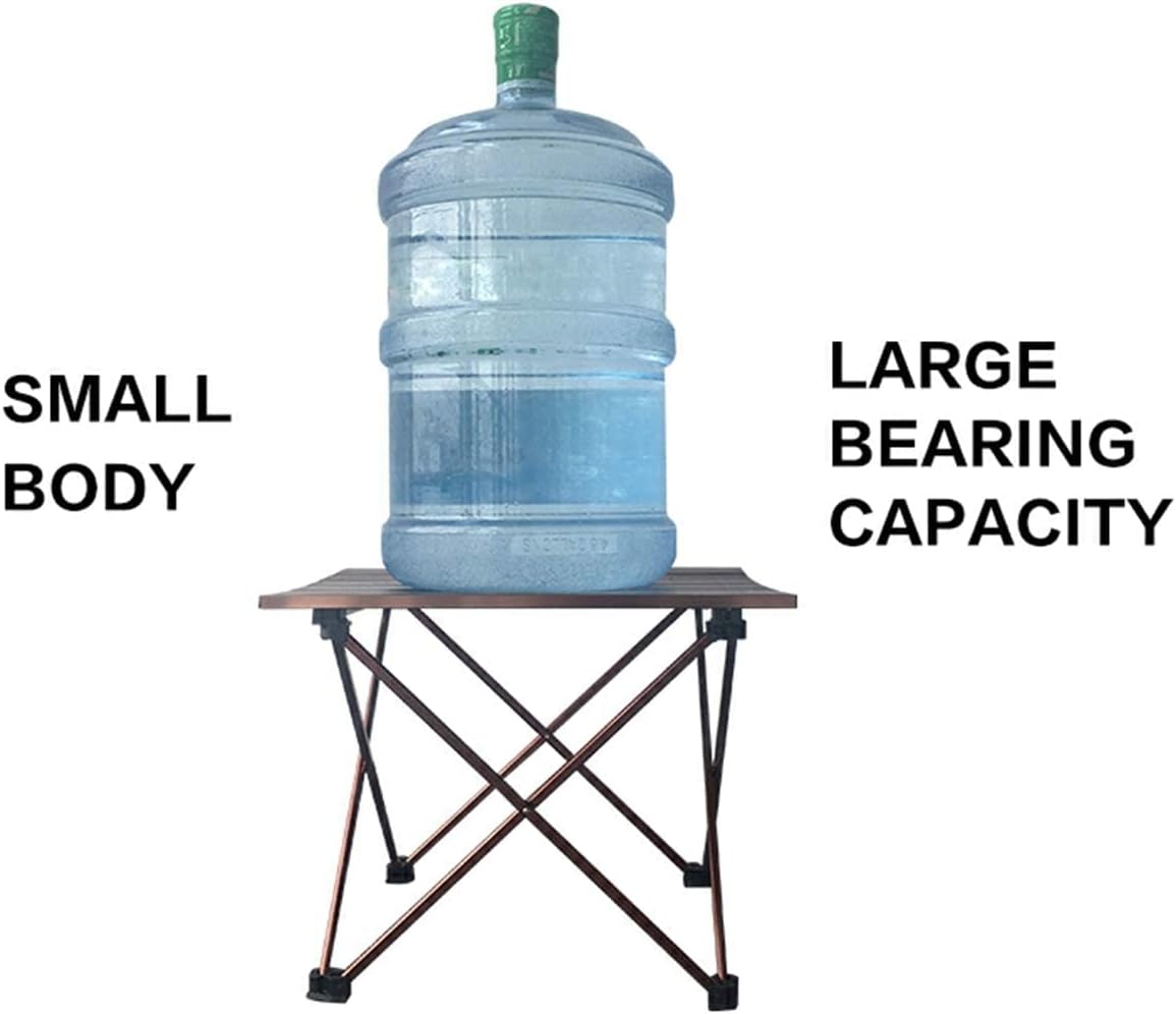 Portable Camping Folding Table, Outdoor Lightweight Camping Aluminum Table for Picnic Camp Boat Travel, Party Dining Camp Tables(Coffee) (Small-15 Dx14 Wx13 H(39.5×34.5×32.5 cm))