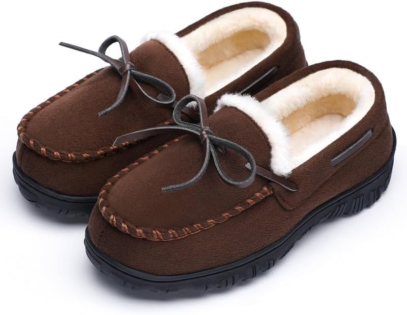 HOMEHOT Boys Moccasin Slippers Memory Foam Kids House Shoes- Nonslip Indoor & Outdoor - Image 7
