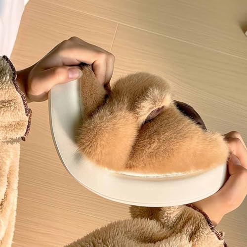 Cute Capybara Cotton Slippers Fluffy Comfortable Warm Winter Slippers for Women House Slip On Shoes Non Slip Slippers Animals Christmas Gift4