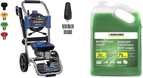 Westinghouse WPX3200e Lavadora a presión eléctrica, 3200 PSI y 1.76 GPM máximo y hidrolavadora Karcher Concentrado de jabón de limpieza multiusos -