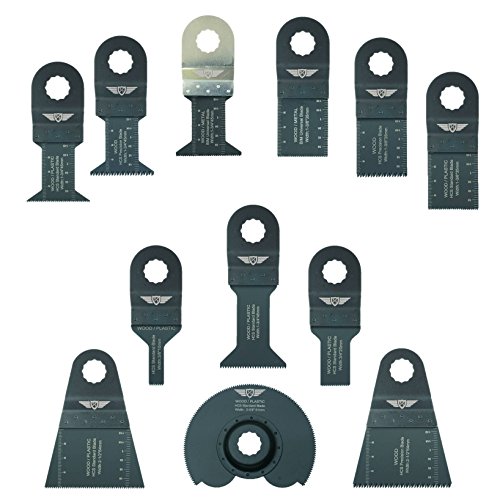 12 x TopsTools WXK12 lames de mélange compatibles avec Worx Sonicrafter Worx 250W accessoires pour outils multifonctions Erbauer Multitool