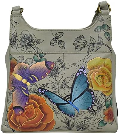Anna by Anuschka Triple Compartment Satchel, Floral Paradise Taupe