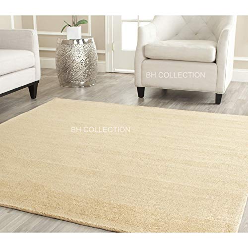 Image of Classical Look Plain Handmade Carpet with Super Soft & Pure Woolen Carpet for Your BEDROOMS & Living Room with 1 INCH Pile Height 8 X 12 FEET (240x360 CM)