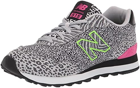 New Balance Women's 515 V3 Sneaker, Light Aluminum/Black/Pink, 8.5