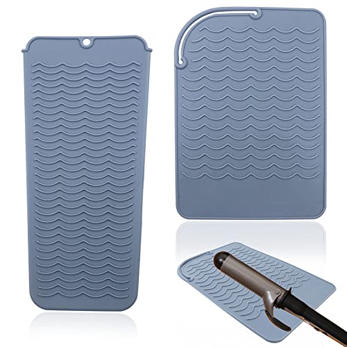Pochette en silicone pour fer à lisser et outils de coiffure design épuré gris