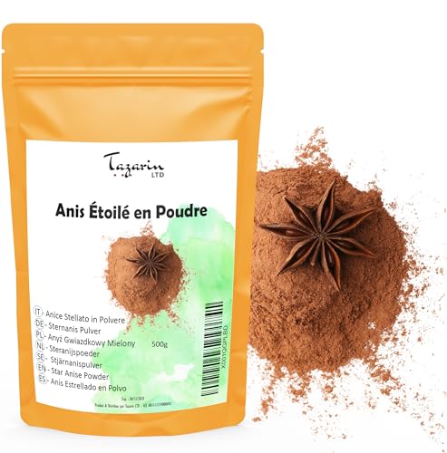 500g Poudre d'Anis Étoilé - Anis Étoilé en Poudre - Badiane Moulu - Arôme & Goût Intense - Infusion, Thé et Recettes Maisons - Sélection Premier Choix...
