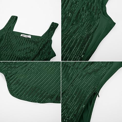 Image of GRACE KARIN Sequin Tank Tops for Women Bustier Corset Top Sparkle Sexy Slim Camisole Sleeveless Party