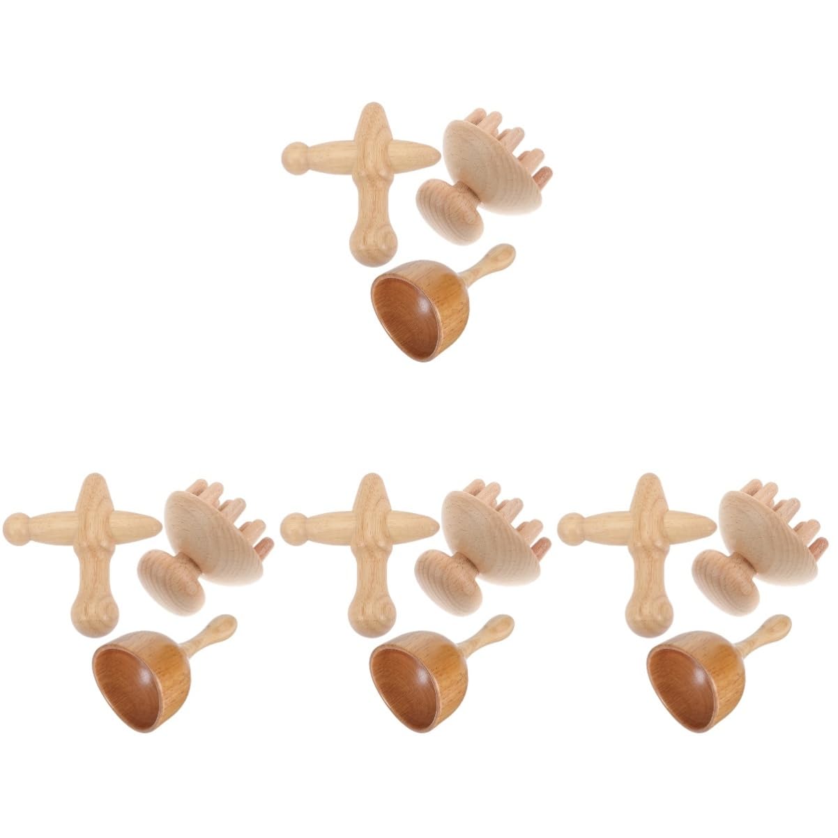4 Set Strumenti Massaggiatore per Corpo Accessorio Rilassamento Muscolare Portatile e Leggero per e