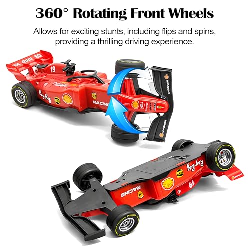 Image of VGRASSP 2.4 Ghz High Speed Racing Remote Control Car Toy for Kids - Misty Smoke and Sound, Formula Style Long Range RC Vehicle - LED Lights Indoor Outdoor Play Gift - Color As Per Stock