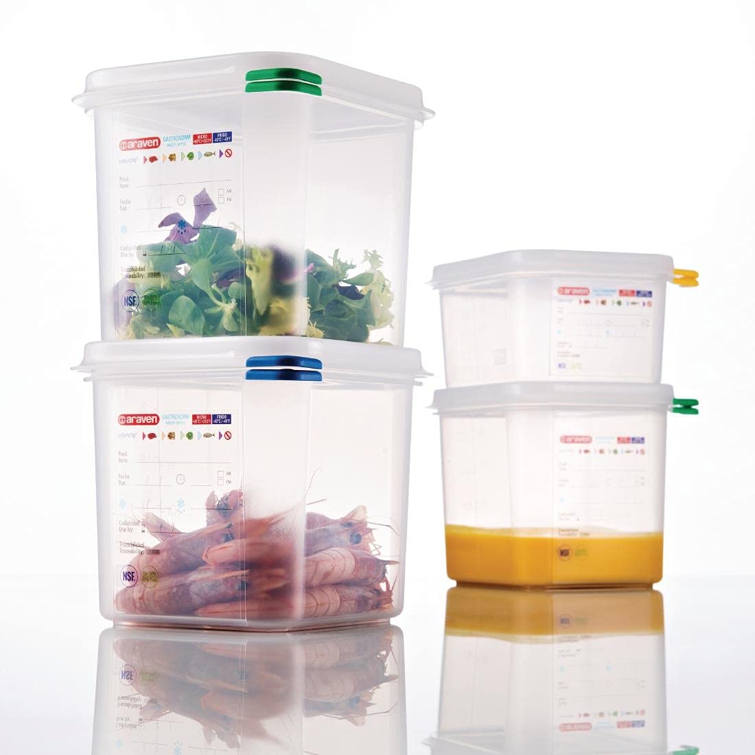 Araven DL980 Lot de 4 boîtes alimentaires 16,2 cm