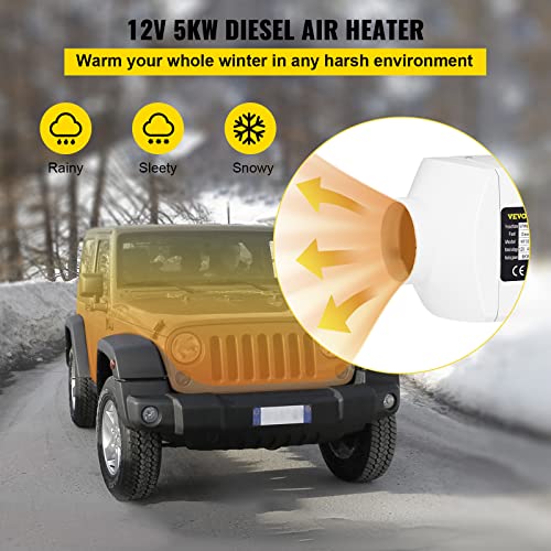 image for Happybuy 5KW Diesel Air Heater Muffler 12V 5000W Diesel Parking Heater