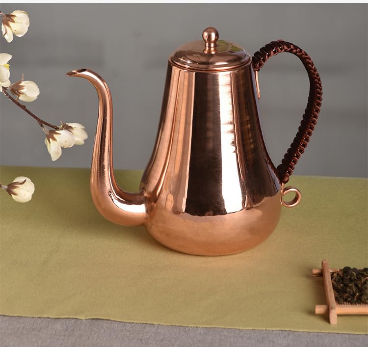 Amazon | 純粋な手作りの銅ポット薄首銅ポット1L濃厚コーヒー銅ポット