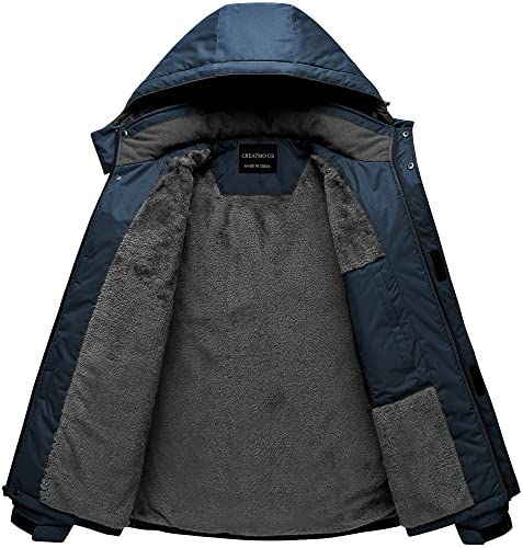 CREATMO US Jaqueta de esqui masculina impermeável para montanha - casaco de inverno quente para snow