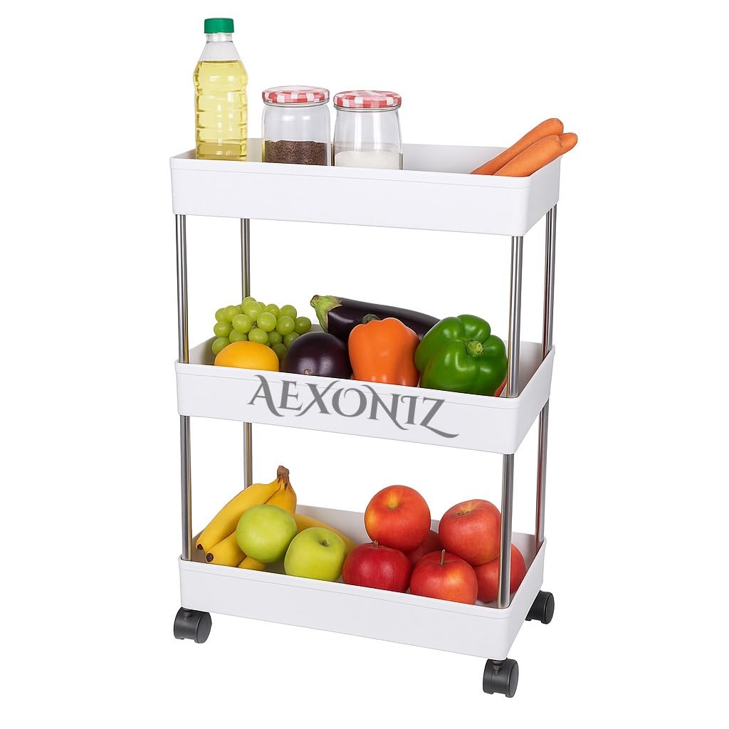 AEXONIZ TOYS Plastic Kitchen Storage Trolley Rack