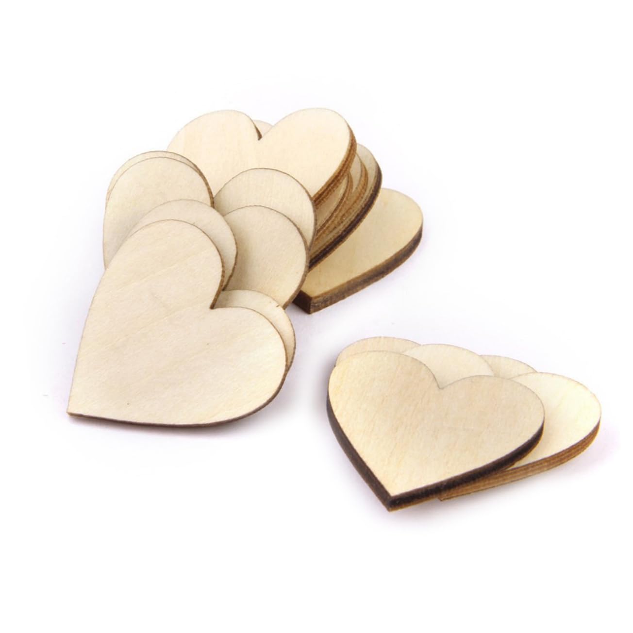 SHINEOFI 50stücke Holzherzen Naturholzscheiben für Handwerk und Dekoration ca Rindenumgeben Glatt Geschliffen Diy-projekte Scrapbooking Schilderherstellung