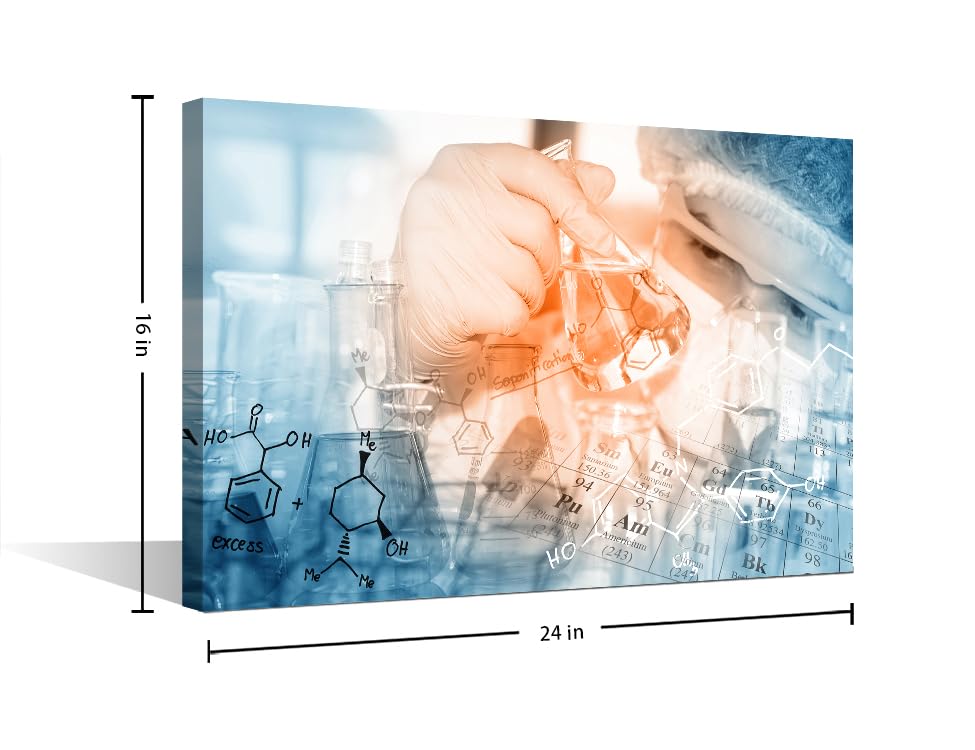 Image of TUMOVO Young Scientist Wall Art for Living Room Gloved Hand Hold a Beaker in Laboratory Room Wall Decor 1 Panels Medical Posters Giclee Print Gallery Packaging Artwork Ready to Hang (16 inch Wx24 H)
