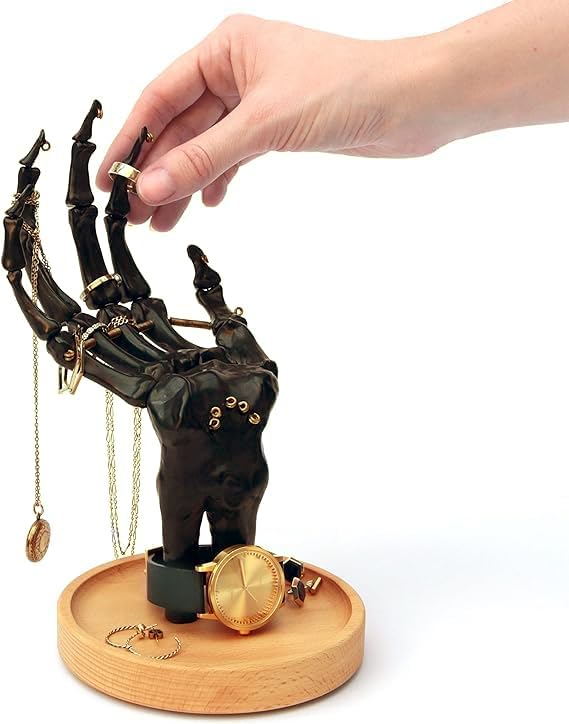 Suck-UK-Skeleton-Ring-Holder-Gothic-Jewellery-Organiser-Gothic-Jewellery-Box-Halloween-Stand-Or-Trinket-Dish-Goth-Home-Decor-Goth-Decor-Gifts-For-Women-Black Suck UK Skeleton Ring Holder Gothic Jewellery Organiser Gothic Jewellery Box Halloween Stand Or Trinket Dish Goth Home Decor Goth Decor Gifts For Women Black