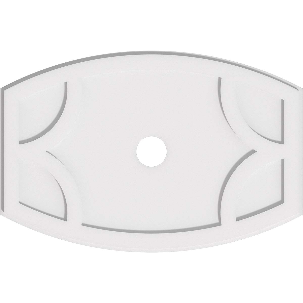 Ekena Millwork CMP30X20KY-03000 Kailey Architectural Grade PVC Contemporary Urethane Ceiling Medallions 30"W x 20"H x 3"ID x 16 1/4"C x 1"P