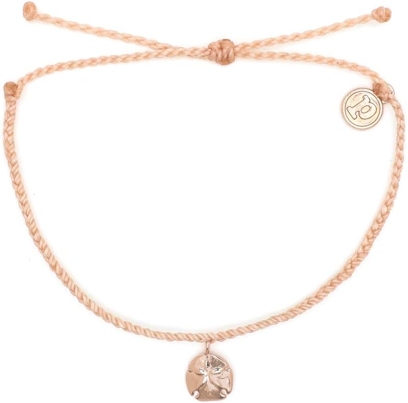 Pura VidaPura Vida Rose Gold Sand Dollar Bracelet - Waterproof, Artisan Handmade, Adjustable, Threaded, Fashion Jewelry for Girls/Women