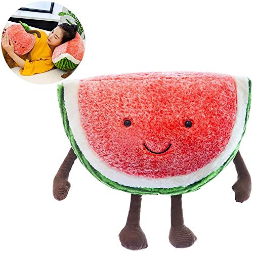 Preisvergleich Produktbild GHTYN PlüSch Wassermelone,EntzüCkende PlüSchtier Watermelon PlüSch-Kissen-Kreative Design-Dekokissen Geburtstags-Kind-Geschenk-Hauptdekora... Kissen Stofftier 20cm*30cm / Rot
