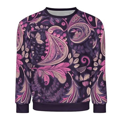 MARSVOVO Paisley Shirt for Men Floral Graphic Mexican Sweatshirt Vintage Colorful Casual Crew Neck Long Sleeve Tunic Top4