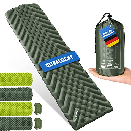 ONLYHIKE® Ultraleichte Isomatte Outdoor Camping Matratze I rutschfeste Matte für warme Sommernächte im Freien I Kompakte Schlafmatte I Erholsamer Schlaf beim Camping, Zelten, Wandern, Festival