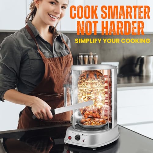Flexzion MCH_OVN_TB1023A_SLV Vertical Rotisserie Oven Grill thumb #3