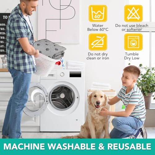 Image of FUWERY Washable Pee Pads for Dogs ,34 inchX36 inch, Thick Heavy Absorbency Reusable, Prevent Leakage, Non-Slip Pee Pads for Puppy Playpen,Potty Training, Grey, 2 Packs