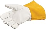 SAFEGEAR Gants de soudure en cuir de vache, EN388 Certifié, Kevlar pointé avec 4 Couffet de sécurité de pouce, 2 Paires