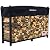 Woodhaven 6 Foot Black - Heavy Duty Made in the USA - Outdoor Cord Firewood Storage Log Rack With Seasoning Cover Set - Metal Firewood Rack With UV-Stable Powder Coat