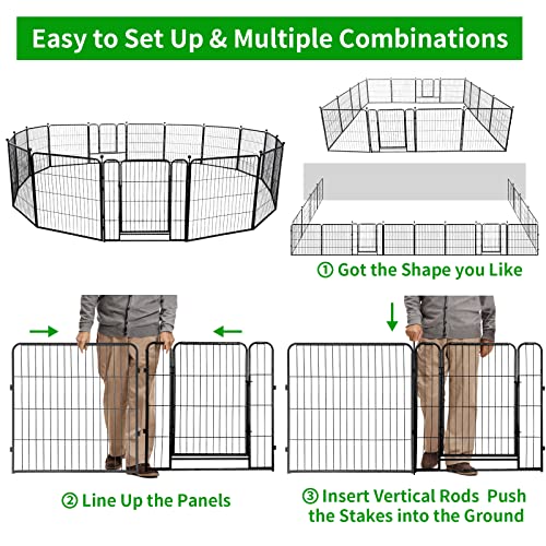 Kfvigoho Dog Playpen Outdoor 32 Panels Heavy Duty Dog Pen 40"Height Puppy Playpen Indoor Anti-Rust Exercise Fence With Doors For Large/Medium/Small Pet Play For Rv Camping Yard, Total 84Ft, 561 Sq. Ft #TOP7