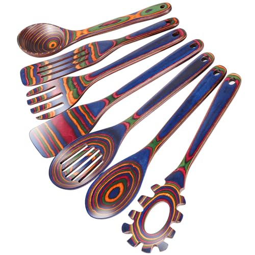 Wooden-Spoons-for-Cooking--7-Piece-Pakkawood-Kitchen-Utensils-Set-with-Spatulas-Spoons-Ladles-and-Turner-for-Mixing-Serving-Cooking