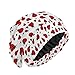 Oyihfvs Seamless Big and Small Red Ladybugs on White Slouchy Beanie Sleep Cap, Women Lightweight Satin Bonnet, Cozy, Night Caps Head Cover Casual Hat for Sleeping Hair Protection