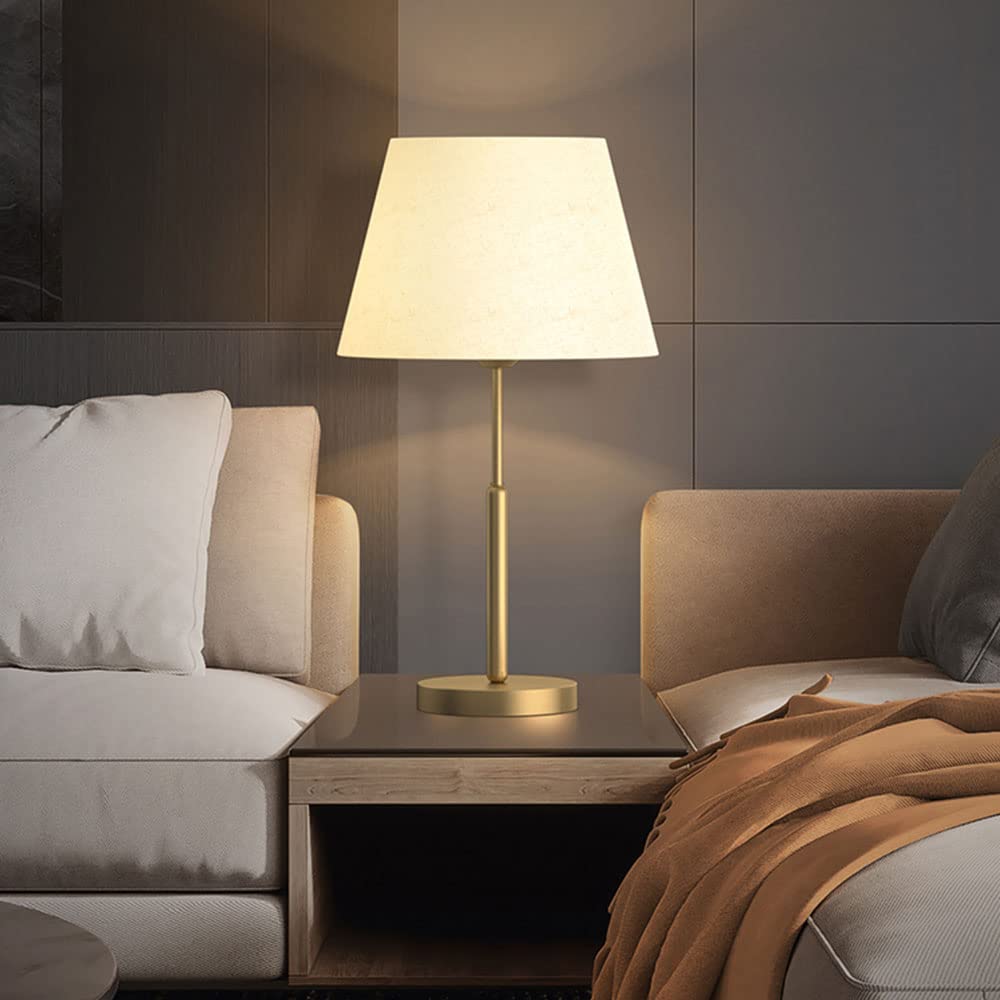 Okucia do lamp stołowych Chiński styl miedziana lampa biurkowa LED 3 kolory ściemniana metalowa lampa biurkowa z tkaniny
