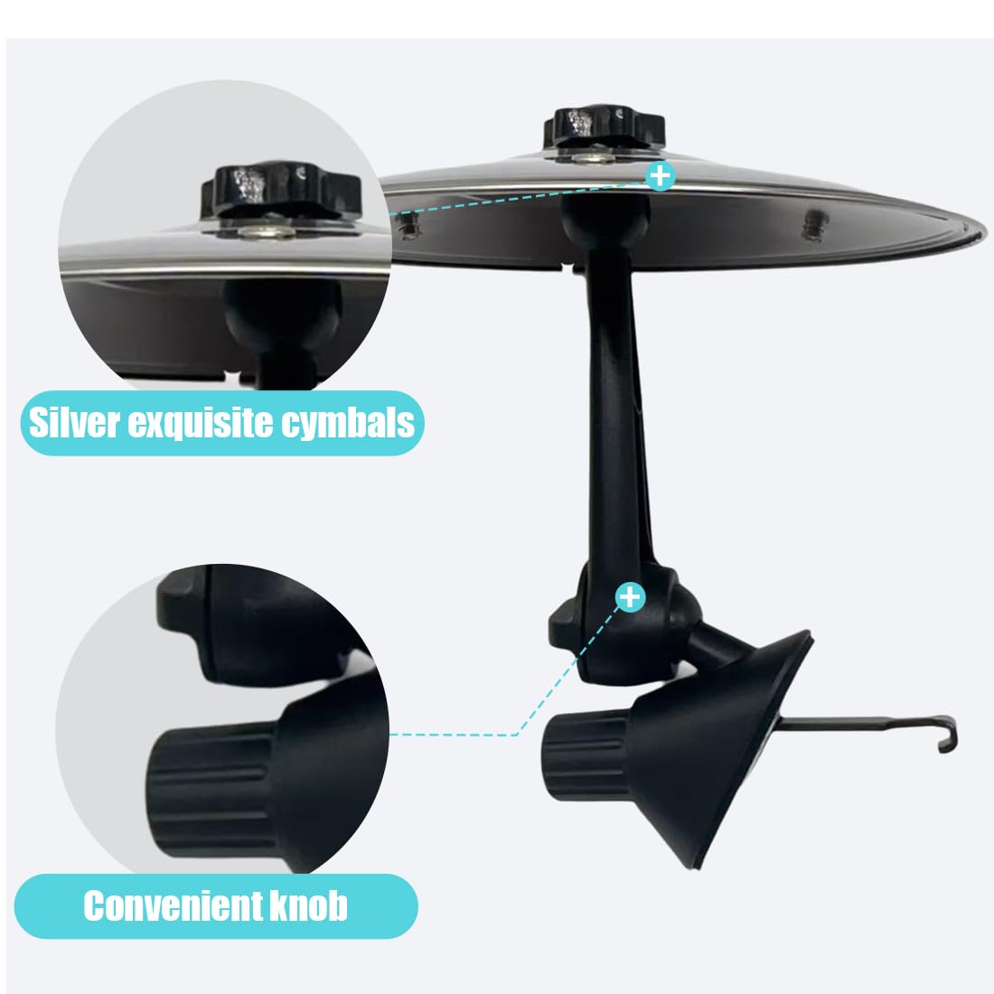Car Drum Air Vent, Mini Crash Cymbal For Car, Car Music Clip Crash Cymbals, Fun Iron Musical Instrument, Accesorio compacto para vehículos para amantes de la música