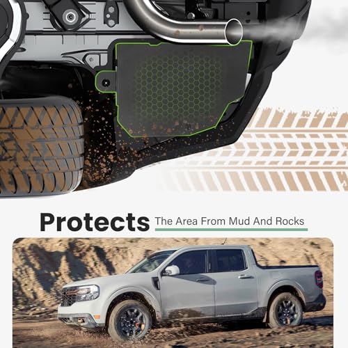 Image of Underbody Cavity Shield Cover Compatible with Ford Maverick 2022-2025 Accessories -Left Driver Side Rear Wheel mud Guard, mud Flap Full Coverage Protection