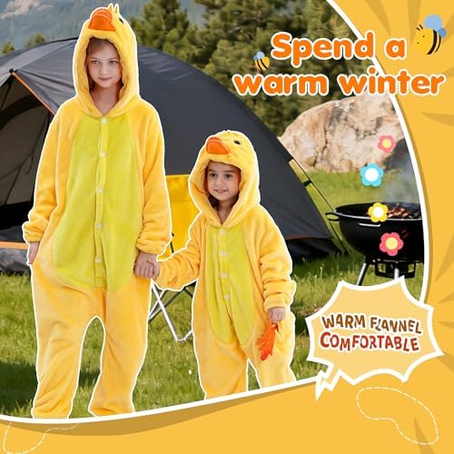 MICHLEY Kids Animal Onesie Cosplay Halloween Christmas Costume One Piece Clothes 11-12T, Duck, Size140 — view 3
